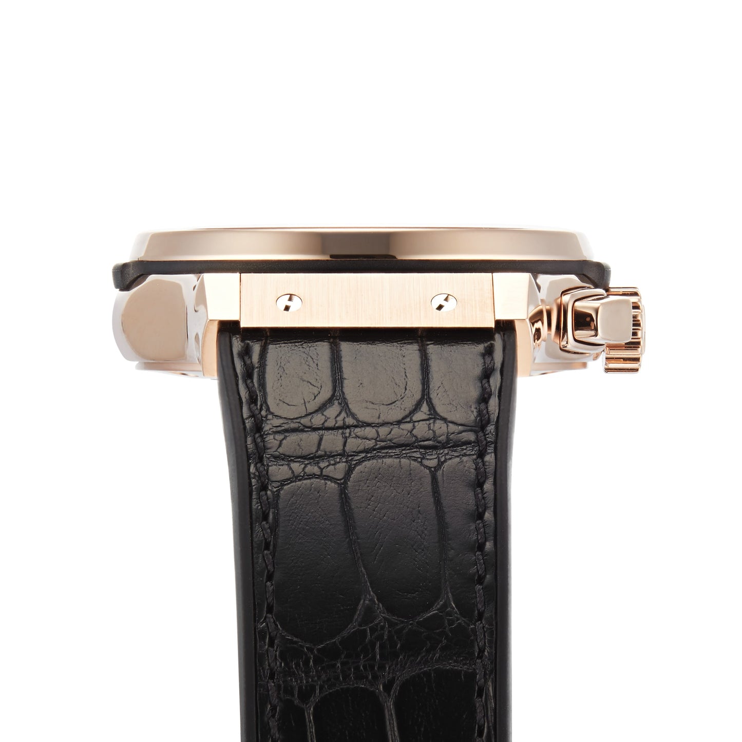 HUBLOT Wristwatch, Big Bang 44 mm, Titanium, Rubber Strap, with Folding Clasp, Skeleton Golden Dial