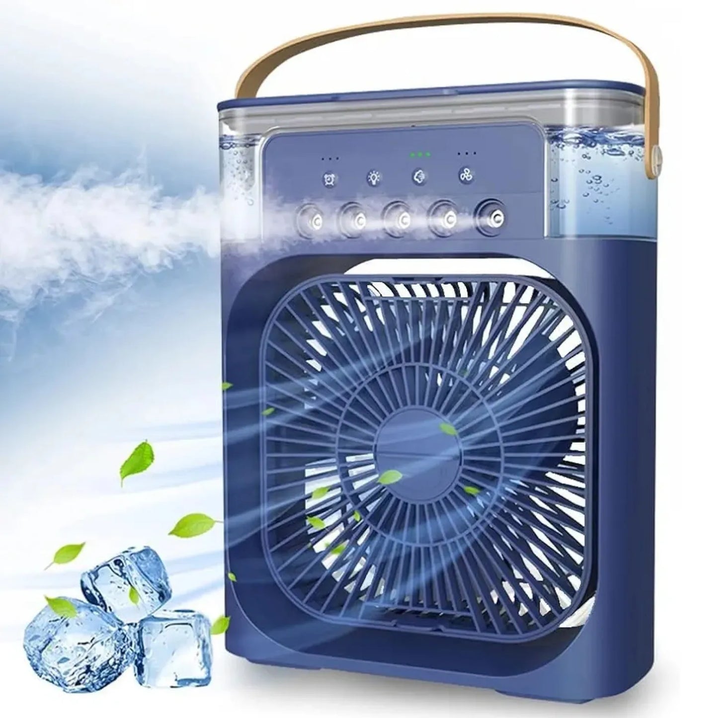 4-In-1 Multi-Functional Portable Air Humidifier Cooling USB Fan With 7-Color Night Light