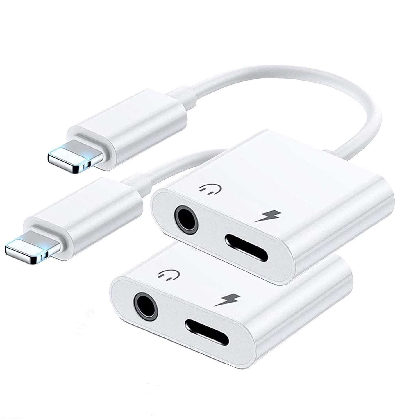 Apple iPhone 2 in 1 Charging and Headphones Adapter Lightning to 3.5mm Jack Audio Converter