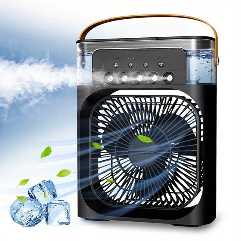 4-In-1 Multi-Functional Portable Air Humidifier Cooling USB Fan With 7-Color Night Light