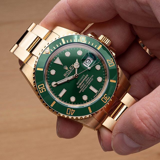 Rolex Submariner Date Oyster Full Gold With Green Dial