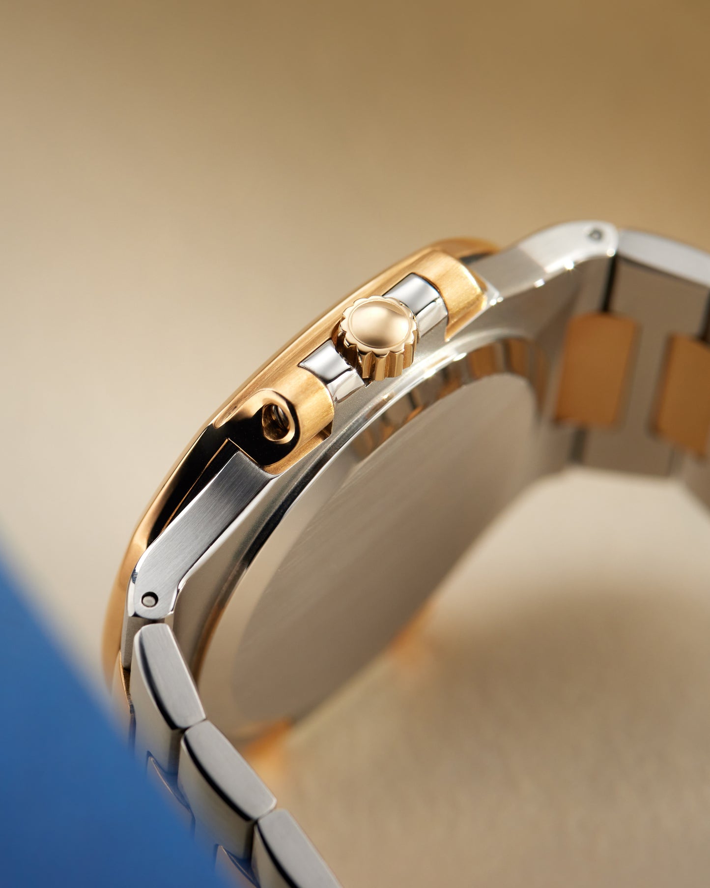 Patek Philippe Nautilus Yellow Gold & Steel White Dial