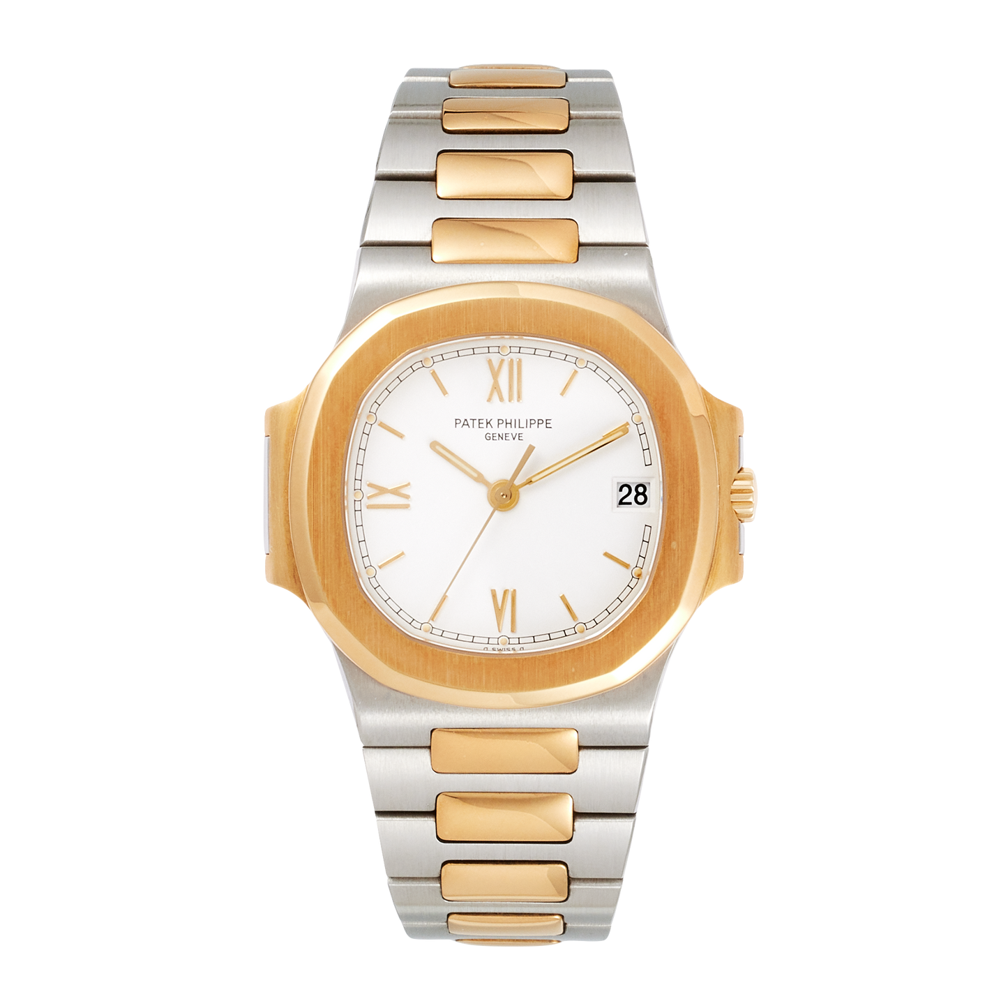 Patek Philippe Nautilus Yellow Gold & Steel White Dial