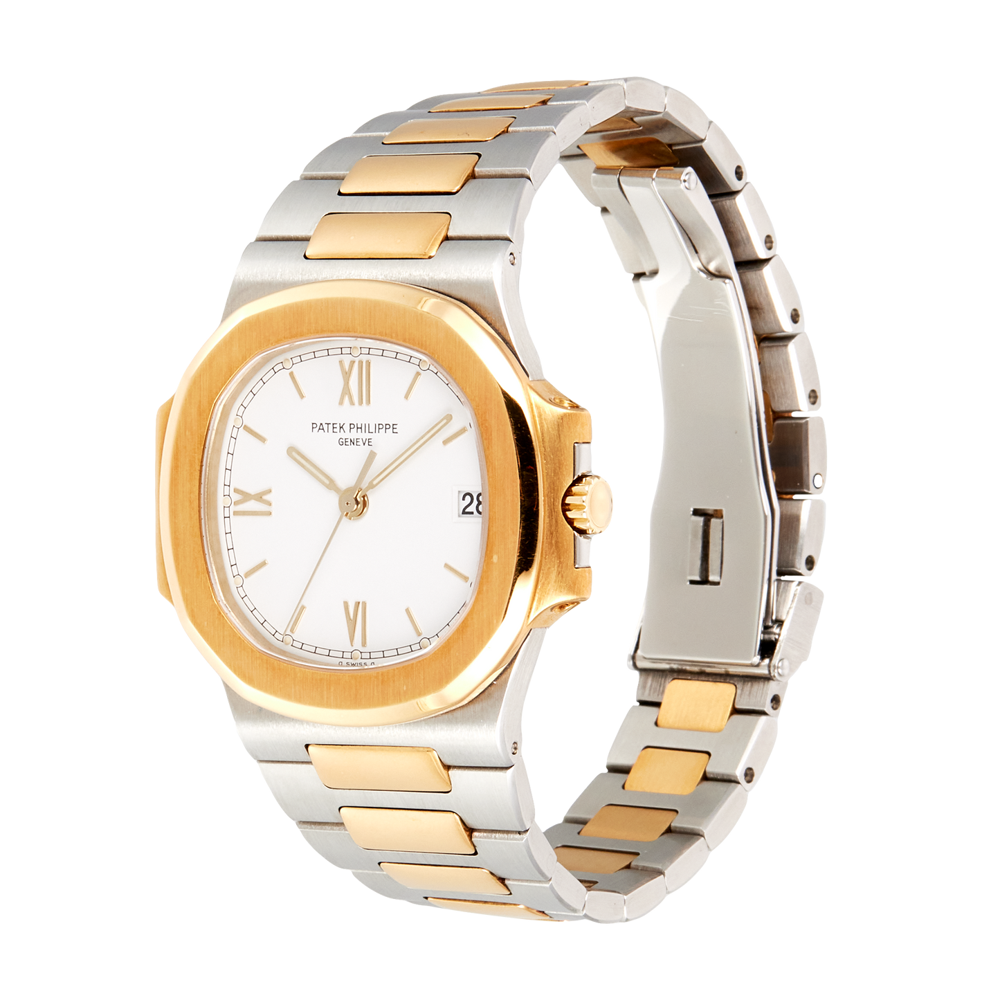 Patek Philippe Nautilus Yellow Gold & Steel White Dial