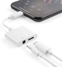 Apple iPhone 2 in 1 Charging and Headphones Adapter Lightning to 3.5mm Jack Audio Converter