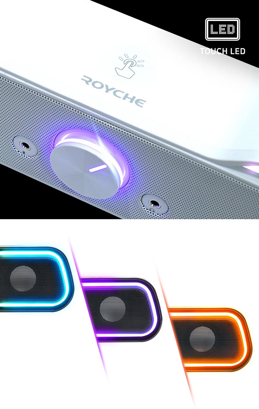ROYCHE RGB LED Gaming Computer Speaker Bar sound bar, RSB-G5000