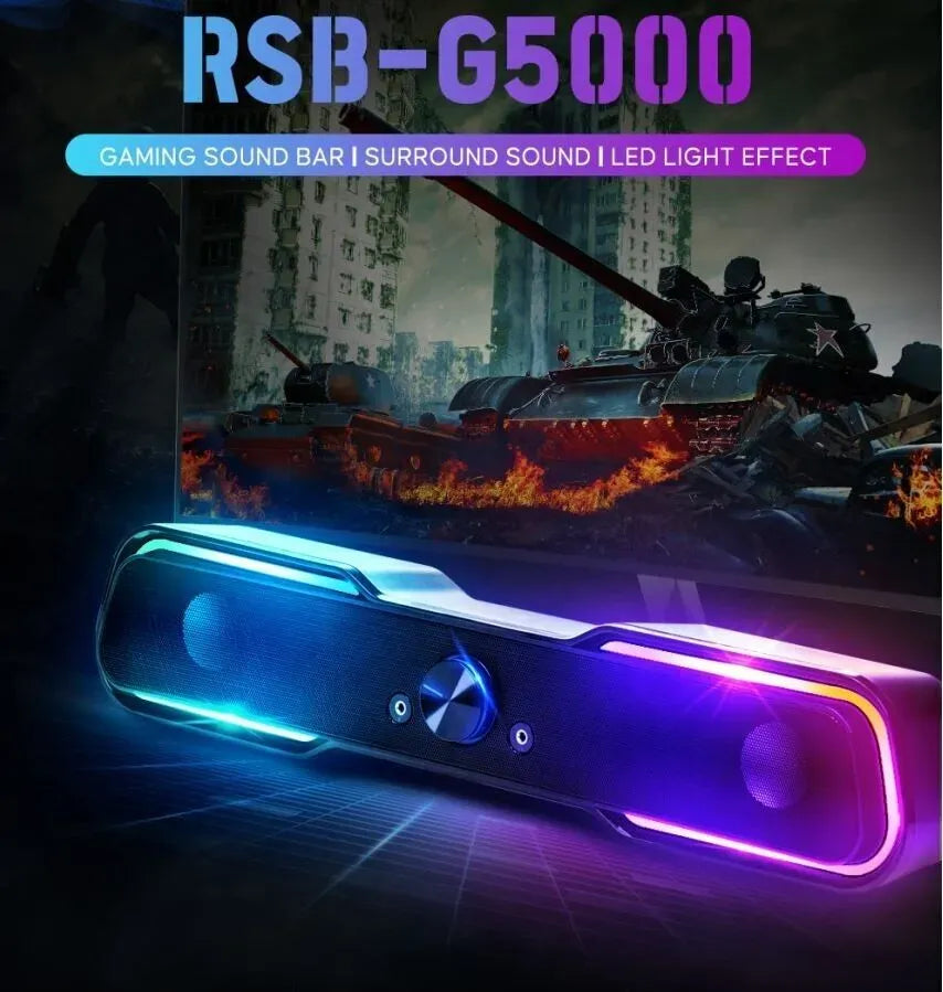 ROYCHE RGB LED Gaming Computer Speaker Bar sound bar, RSB-G5000