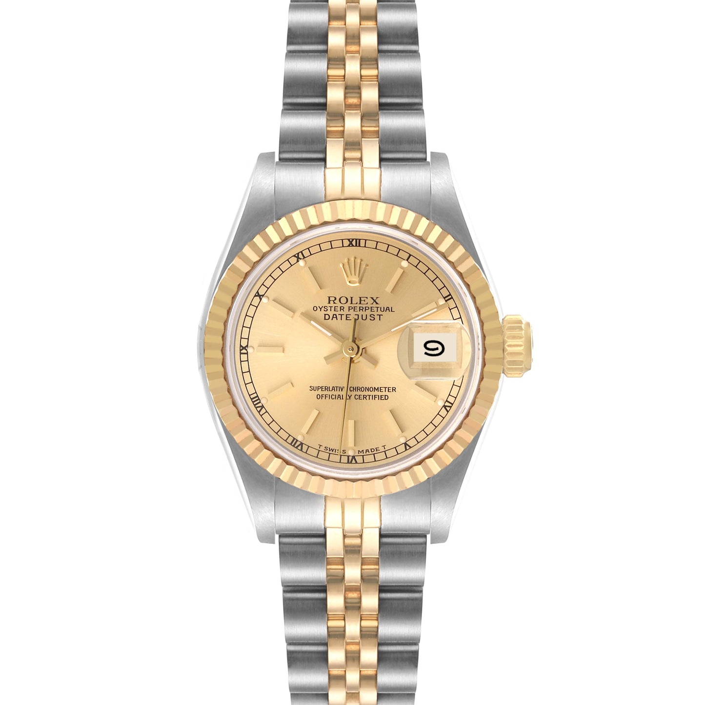 Rolex Datejust 31 Steel and Yellow Gold Datejust 31mm - Fluted Bezel - Champagne Index Dial - Jubilee 278273