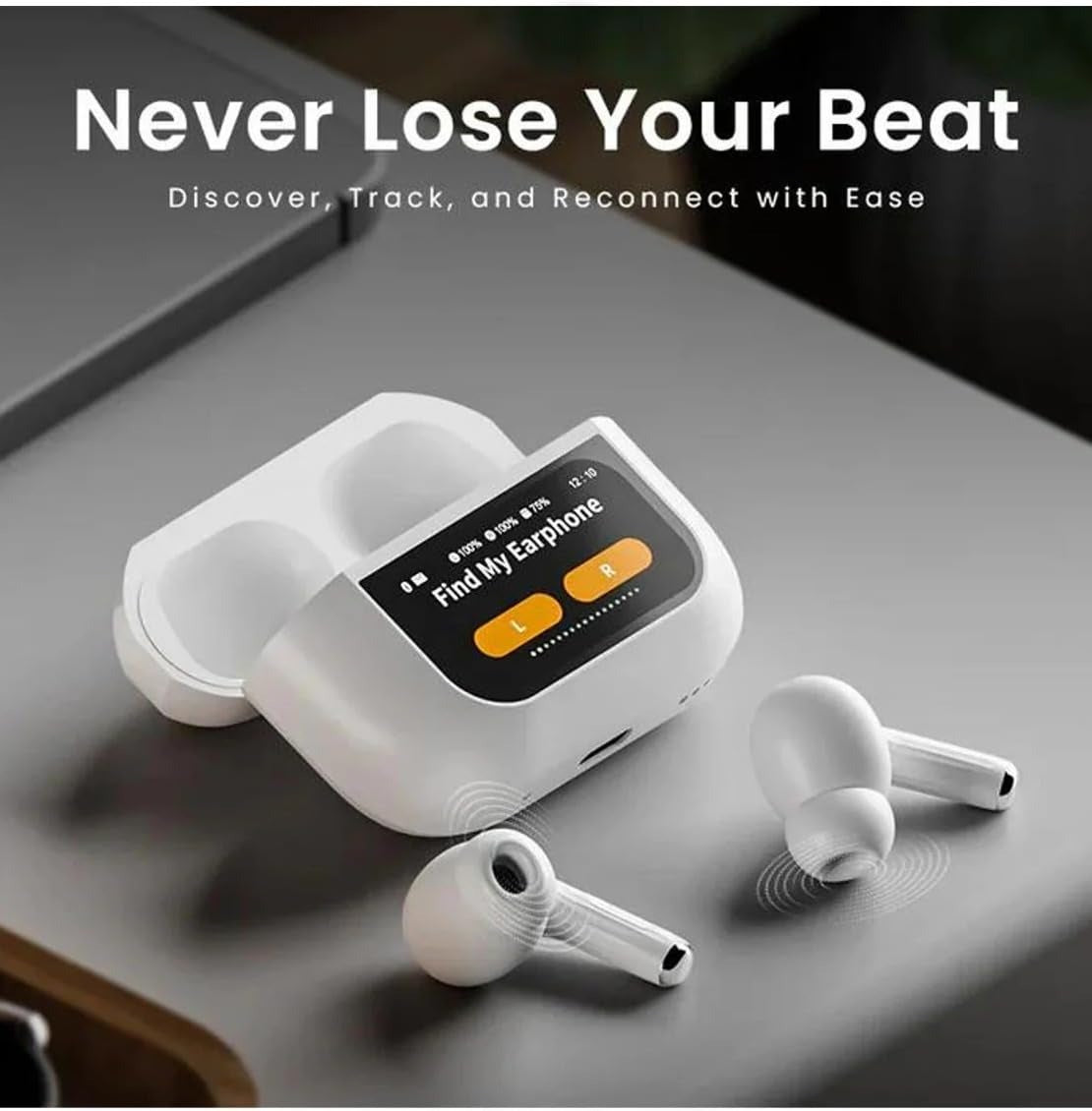 A9Pro Wireless Bluetooth Earbuds with Display ANC Noise Cancelling Long Battery Life