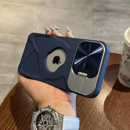 Fashion Logo Hole Magnetic wireless charge Case for iPhone Lens Protection Flip Bracket Magsafe Silicone Soft Cover