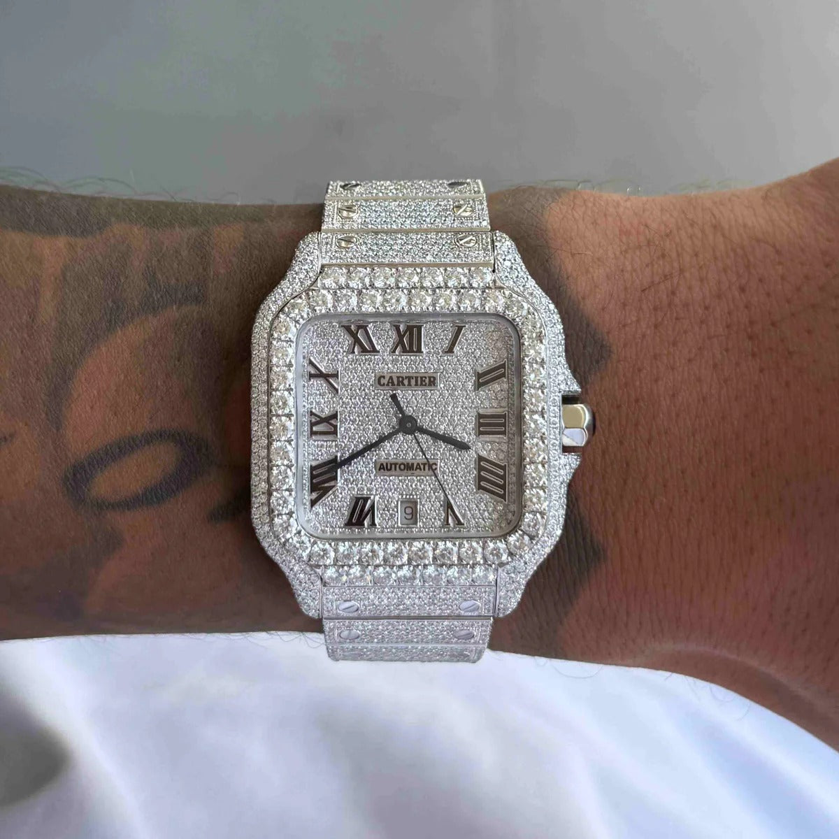 Cartier Santos 35mm Medium Diamond Watch