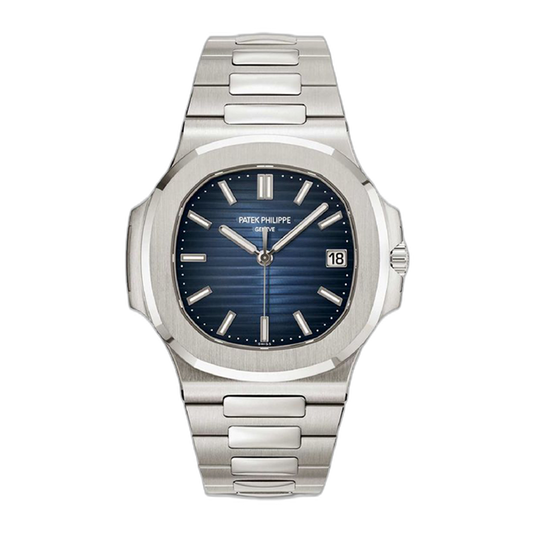 Patek Philippe Nautilus Blue Dial Silver Stainless Steel Chain