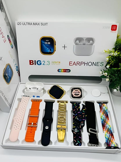 I20 Ultra Max Smart Watch 7 Strap With Case and Tws Earbuds