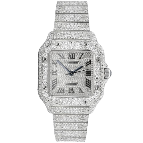 Cartier Santos 35mm Medium Diamond Watch